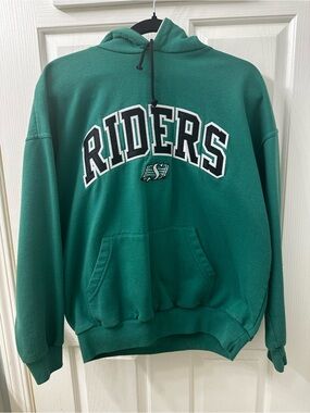 Pact Green 'RIDERS' Pullover Hoodie with Black Drawcord